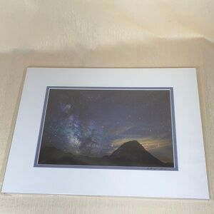 The Milky Way Over Bear Hat Mountain Glacier National Park 
Art Print